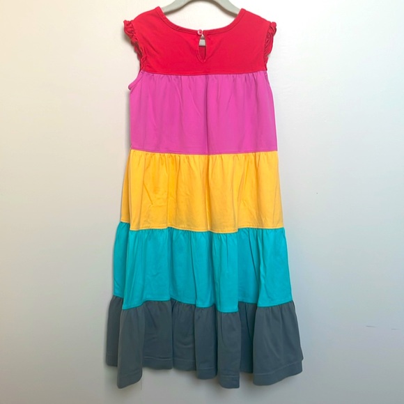 Hanna Anderson Tiered Multi Colored Dress Size 130 (8-10) - Picture 2 of 6